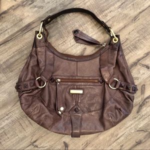 Isabella Fiore Brown Leather Handbag